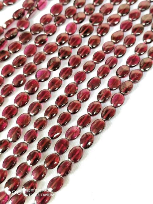 Natural Garnet Oval Beads 6x4mm, Smooth Gemstone Beads for Jewelry Making, Handcrafted Garnet Beads Strand, 13" Garnet Beads for Gifts