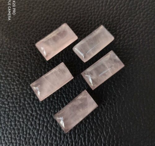 Rose Quartz Rectangle Shape cabochons 11x19 MM, Natural Gemstone Long Cabochons, Stone handicraft Cabs, Quartz Loose Cabochons 2 Pc