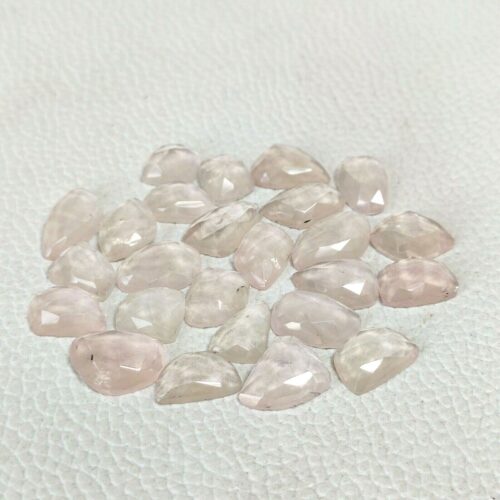 Rose Quartz Rose Cut Faceted Slices | Loose Pink Gemstones for Jewelry Making | Raw Rose Quartz Crystal Slices for DIY Crafts | 20 Pieces - Image 2