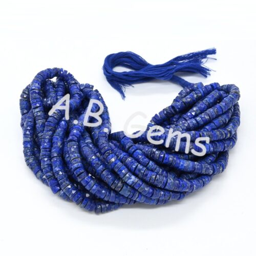 Lapiz Lazuli Round Heishi Beads 6-6.5 MM, Natural Blue Gemstone Boho Beads, Jewelry Making Tools, Loose Beads, Beads For Display 8" - Image 2