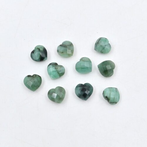 Emerald Heart Shape Briolette 9.5x10 MM, Natural Gemstone, Emerald Briolette For Making Jewelry, Handcrafted Loose Stone, Handmade 10 Pc