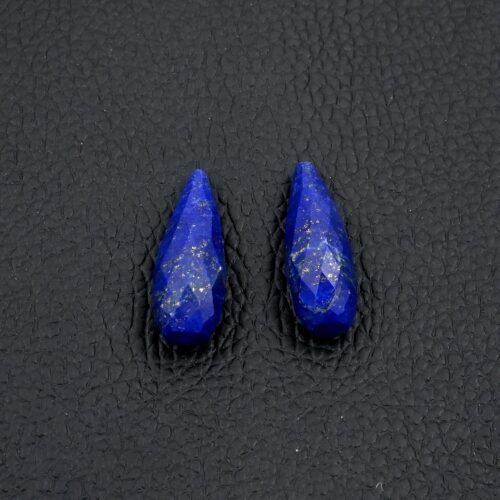 Lapis Lazuli Faceted Drop 9x24 MM, Natural Gemstone, Blue Lapis Lazuli Handcrafted Cylinder, Loose Gemstones For Gift, Jewelry Making 2 Pc - Image 2