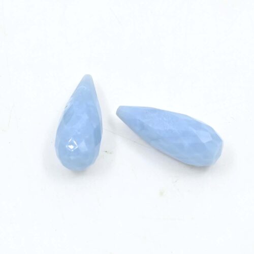 Blue Opal Faceted Drops 10x24 MM, Natural Gemstone, Aura Opal Crafting, Handcrafted Stones, Loose Gemstone, Opaque gems Stones 2 Pc - Image 2