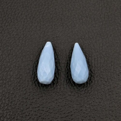 Blue Opal Faceted Drops 10x24 MM, Natural Gemstone, Aura Opal Crafting, Handcrafted Stones, Loose Gemstone, Opaque gems Stones 2 Pc