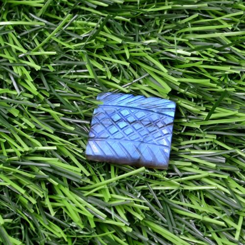 Labradorite Square Shape Carving Stone 18x20 MM | Natural Healing Crystal Loose Stone | Blue Flash Handcrafted Stone For Making Jewelry 1 Pc - Image 2