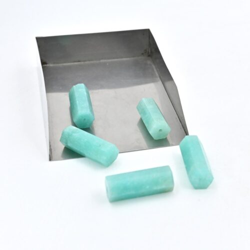 Amazonite Cylinder Loose Stone 9x25 MM, Unique Cylinder Gemstone for Handmade Jewelry, Natural Gemstone For Crafters And Designers 5 Pc - Image 2