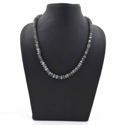 Flashy Labradorite Faceted Beads Necklace, Crystal Faceted Necklace, Gemstone Jewelry, Healing Crystal Bead Necklace for Anniversary Gifts