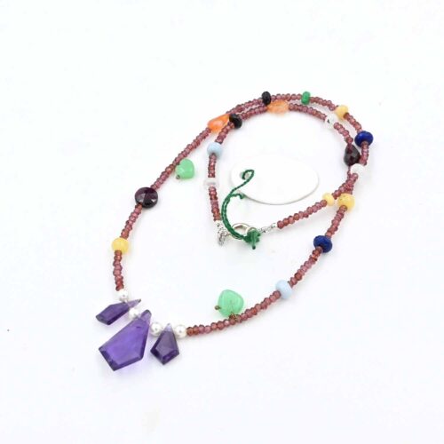 Natural Multi-Gemstone Necklace, Elegant Mixed Gemstones in Fancy Shapes, Unique Jewelry for Loves, Stylish Vibrant Accessory