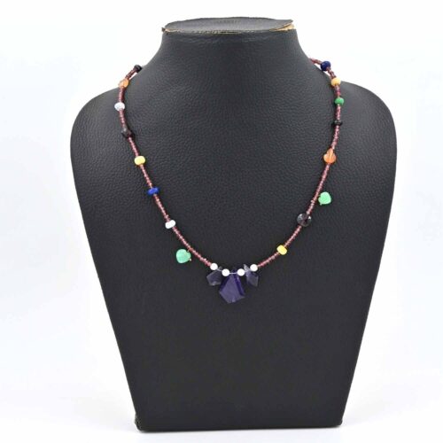 Natural Multi-Gemstone Necklace, Elegant Mixed Gemstones in Fancy Shapes, Unique Jewelry for Loves, Stylish Vibrant Accessory - Image 2