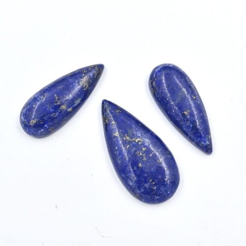 Lapis Lazuli Pear Cabochons - Natural Handcrafted Huge Gemstones for Jewelry Making, Unique Artisan Blue Gemstone Cabs, Handcrafted Gems Cab