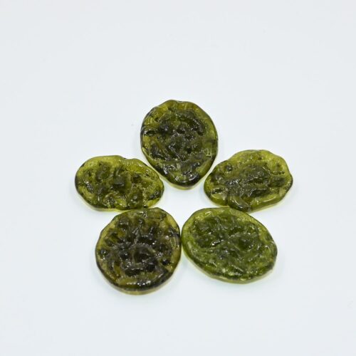 Authentic Raw Moldavite Crystal - Genuine Moldavite Stone - Real Moldavite Chips - Natural Moldavite Gemstone - Authentic Moldavite Jewelry Supplies (Set of 5 Piece)