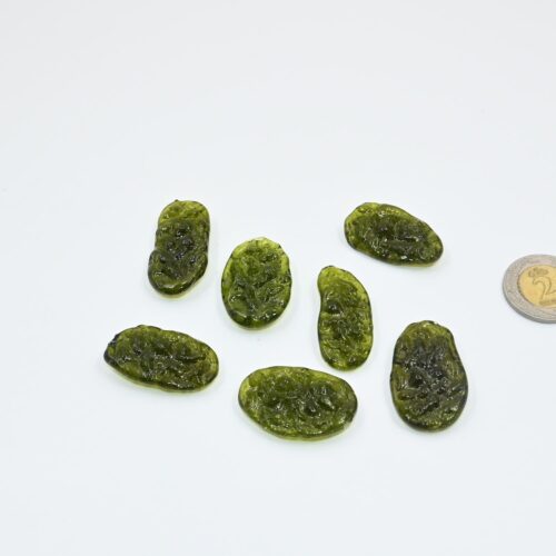 Authentic Raw Moldavite Crystal from Czech Republic, Healing Transformation Stone for Jewelry, Spiritual Growth & Energy Crystal (Set of 5 Piece)