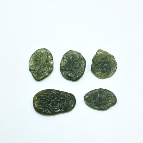 Raw Moldavite Crystal, Moldavite Healing Stone, Genuine Moldavite Gem, Spiritual Energy Crystal, Authentic Moldavite for Jewelry Making (Set of 5 Piece)