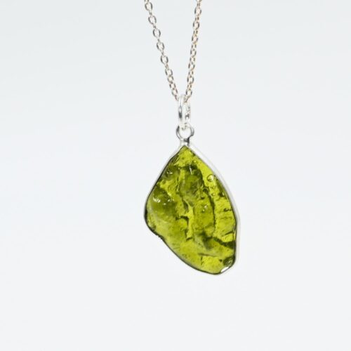 Authentic Moldavite Pendant Necklace, Genuine Moldavite Crystal, Sterling Silver Jewelry, Healing Stone for Spiritual Growth, Transformation Necklaces - Image 2