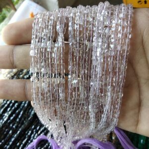 Amethyst Box Faceted Beads Handmade Loose Gemstone Purple Cube Beads 3-5 MM Length 8"