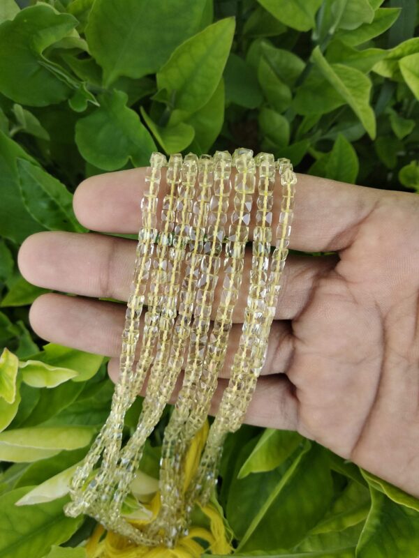 Lemon Box Faceted Beads Handmade Loose Gemstones 4-5 MM Length 8"