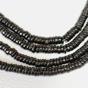 Smokey Quartz Round Heishi Beads, Smokey Quartz Gemstone Heishi Beads, Dark Smokey Quartz Shape Heishi Beads 6-7 MM, Smokey Quartz Handmade Loose Heishi Beads 8"