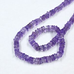 Natural Amethyst Square Shape Beads 5-5.5mm Shaded Amethyst Heishi Square Beads Heishi Gemstone Beads for Jewelry Amethyst Heishi Beads