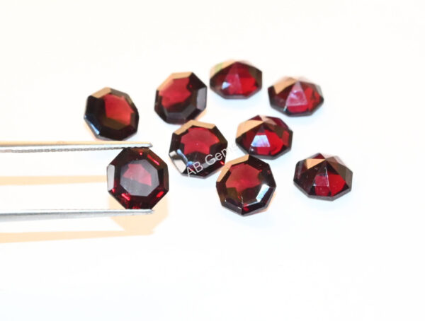 Garnet Octagon Shape Cuts 12 MM, Natural Garnet Handmade Shape Loose Cut Stone, Garnet Loose Gemstone Cuts 6 Pc