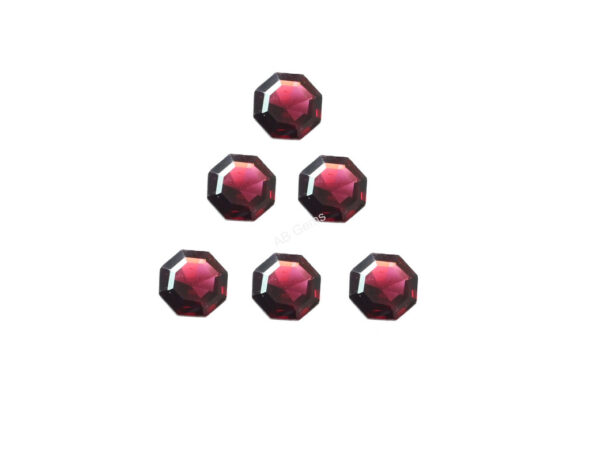 Garnet Octagon Shape Cuts 12 MM, Natural Garnet Handmade Shape Loose Cut Stone, Garnet Loose Gemstone Cuts 6 Pc - Image 2