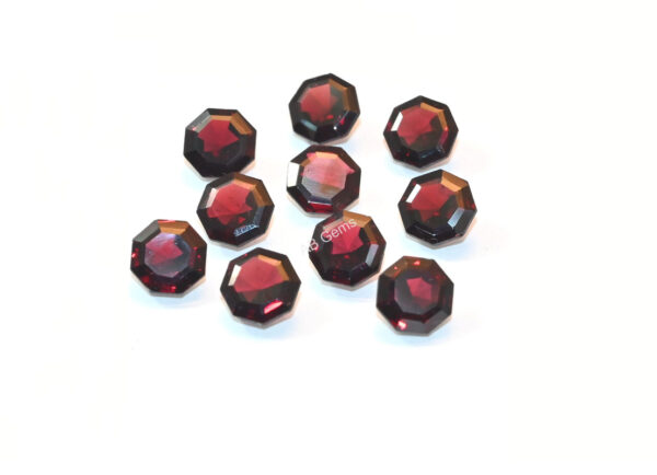 Garnet Octagon Shape Cuts 12 MM, Natural Garnet Handmade Shape Loose Cut Stone, Garnet Loose Gemstone Cuts 6 Pc - Image 3