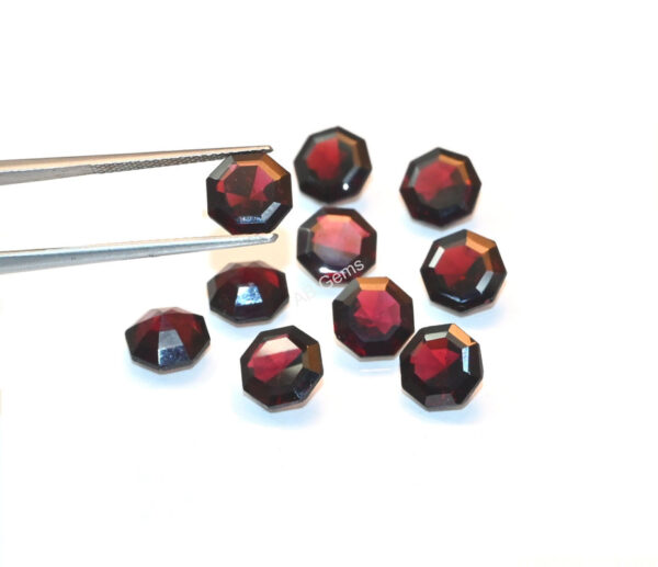 Garnet Octagon Shape Gemstone Loose Cuts 10 MM, Garnet Handmade Shape Loose Cut Stone, Garnet Amazing Loose Cuts 7 Pc - Image 2