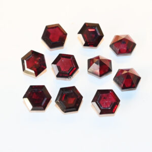 Garnet Hexagon Shape Cuts 12 MM, Garnet Gemstone Loose Cuts, Garnet Handmade Six Corner Loose Cuts 4 Pc