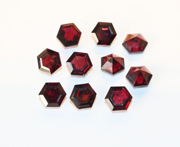 Garnet Hexagon Shape Cuts 12 MM, Garnet Gemstone Loose Cuts, Garnet Handmade Six Corner Loose Cuts 4 Pc