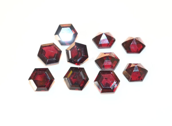 Garnet Hexagon Handmade Cuts 8 MM, Garnet Gemstone Shape Loose Cut Stone, Garnet Six Corner Shape Cuts Stone 5 Pc - Image 2