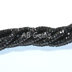 Black Spinel Faceted Heishi Beads 5.5-6 MM, Black Spinel Gemstone Heishi Beads, Black Spinel Round Heishi Beads, Black Spinel Loose Beads 8"