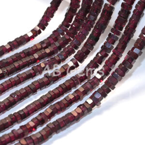 Garnet Hexagon Shape Heishi Beads 4.5-5 MM, Garnet Gemstone Smooth Shape Beads, Garnet Handmade Six Corner Shape Beads 16"