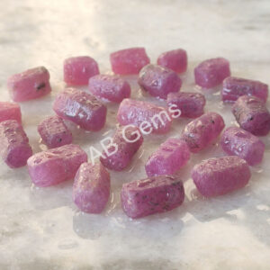 Ruby Crystal, Ruby Shape Raw Rough 6x7.5-6x11 MM, Ruby Gemstone Rocks, Beautiful Ruby Rough 500Ct. 115 Pc.