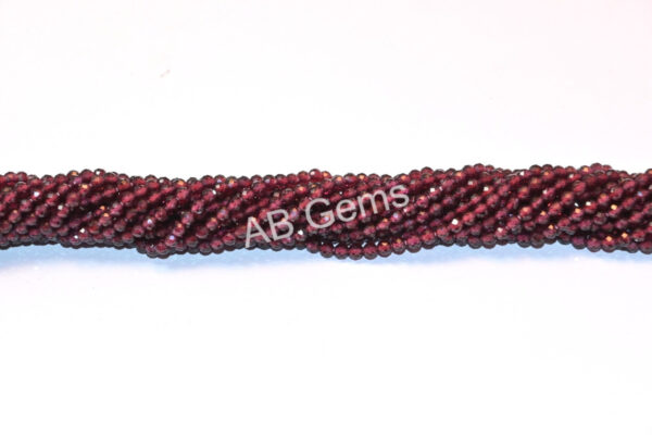 Garnet Roundel Shape Beads 3 MM, Garnet Gemstone Handmade Beads, Garnet Sphere Shape Loose Beads 13" Pack Of 5 Strands - Image 4