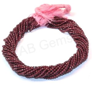 Garnet Round Shape Faceted Beads 3 MM, Garnet Gemstone Loose Beads, Garnet Handmade Sphere Shape Beads 13"