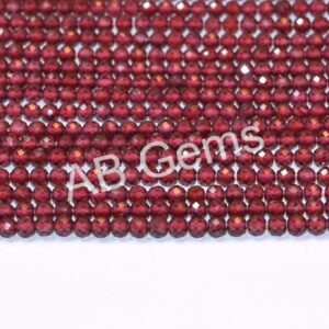 Garnet Roundel Shape Beads 3 MM, Garnet Gemstone Handmade Beads, Garnet Sphere Shape Loose Beads 13" Pack Of 5 Strands