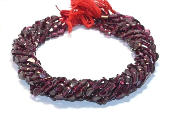Garnet Flat Faceted Beads 4x6-5.5x7.5 MM, Garnet Gemstone Handmade Beads, Garnet D Shape Loose Beads 13"