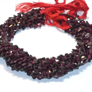 Garnet Hood Shape Beads 4.5x6-5.5x7 MM, Garnet Faceted Triangle Shape Loose Beads, Garnet Gemstone Handmade Shape Beads 13"
