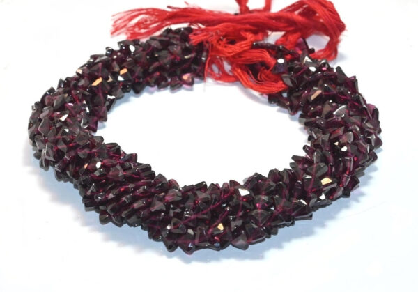Garnet Hood Shape Beads 4.5x6-5.5x7 MM, Garnet Faceted Triangle Shape Loose Beads, Garnet Gemstone Handmade Shape Beads 13"