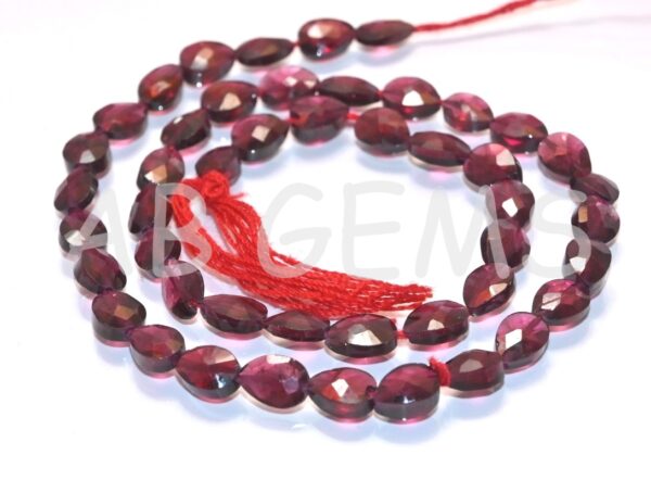 Garnet Pear Faceted Beads 5x7 MM, Garnet Gemstone Teardrop Shape Beads, Garnet January Birth Stone Loose Beads 13"
