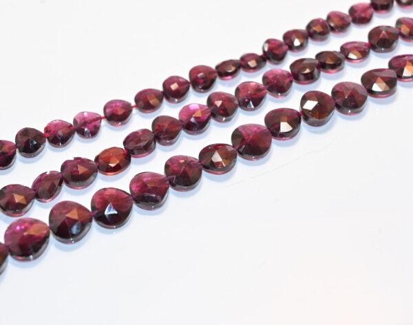 Garnet Heart Shape Beads 6-8 MM, Garnet Gemstone Faceted Beads, Amazing Garnet Handmade Beads 13"