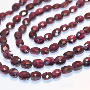 Garnet Faceted Oval Beads, Garnet Gemstone Shape Beads 5x7 MM, Garnet January Birth Stone Beads, Garnet Jewelry Making Tool 13"
