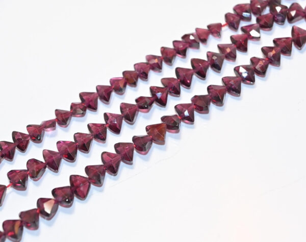 Garnet Hood Shape Beads 4.5x6.5 MM, Garnet Faceted Triangle Shape Loose Beads, Garnet Gemstone Handmade Shape Beads 13" - Image 2