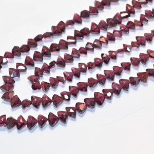 Garnet Hood Shape Beads 4.5x6.5 MM, Garnet Faceted Triangle Shape Loose Beads, Garnet Gemstone Handmade Shape Beads 13"