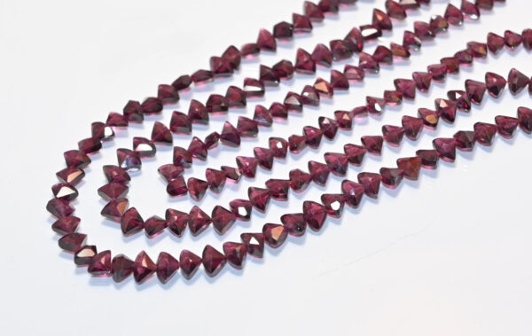 Garnet Hood Shape Beads 4.5x6.5 MM, Garnet Faceted Triangle Shape Loose Beads, Garnet Gemstone Handmade Shape Beads 13"