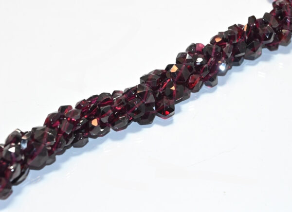 Garnet Hexagon Shape Beads, Garnet Faceted Six Corner Beads 5-7 MM, Garnet Gemstone Handmade Beads 13" - Image 2