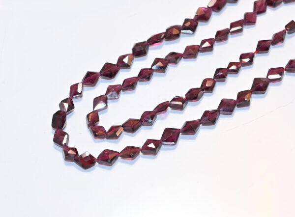 Garnet Faceted Rhombus Shape Beads 5x7-6x8 MM, Garnet Gemstone Loose Beads, Garnet January Birth Stone Beads 13"