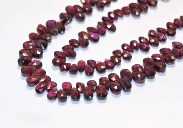 Garnet Teardrop Shape Beads, Garnet Gemstone Shape Beads 4x7-5x8 MM, Garnet Pear Shape Beads, Garnet Side Drilled Beads 13"