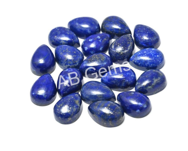 Lapis Lazuli Pear Shape Cabochons 10x14 MM, Lapis Lazuli Gemstone Shape Cabochons, Natural Blue Lapis Teardrop Shape Cabochons 8 Pc - Image 2