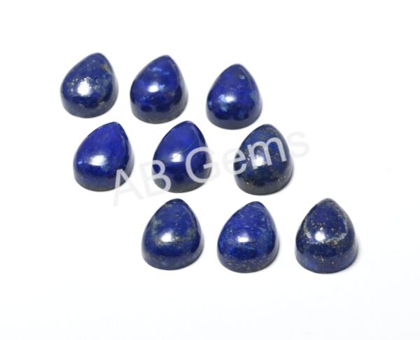 Lapis Lazuli Pear Shape Cabochons 10x14 MM, Lapis Lazuli Gemstone Shape Cabochons, Natural Blue Lapis Teardrop Shape Cabochons 8 Pc