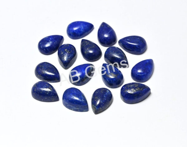 Lapis Lazuli Pear Shape Cabochons, Lapis Lazuli Gemstone Shape Cabochons 8x12 MM, Natural Blue Lapis Teardrop Shape Cabochons 8 Pc - Image 2